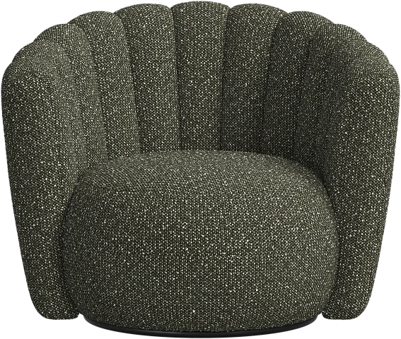 Кресло Sweet Art c поворотным основанием - Avellino ткань зеленого  цвета 3252 -  Под заказ