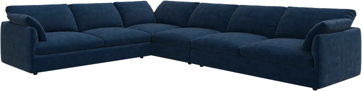 Угловой диван Milano -  Ravello 3225 Ткань  темно-синего цвета -  Под заказ