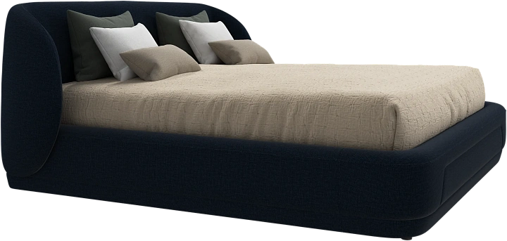 Кровать Bolzano - Napoli 2257 Ткань  тёмно-синего цвета  -  Под заказ