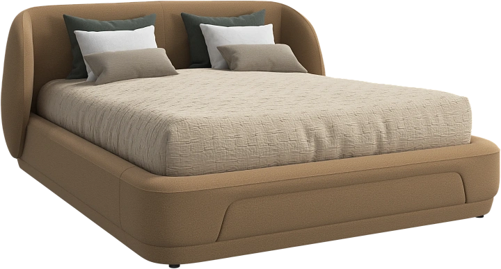 Кровать Bolzano - Arezzo ткань  цвета охры 3333 -  Под заказ