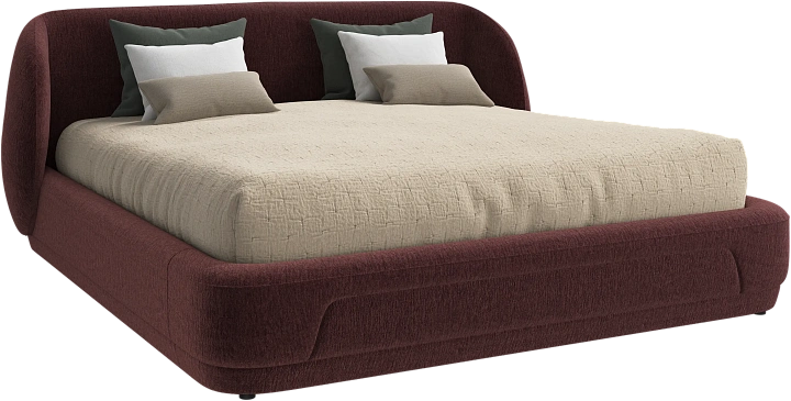 Кровать Bolzano - Lucca ткань красного цвета 3323 -  Под заказ