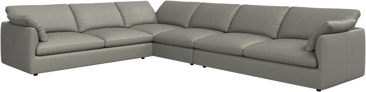 Угловой диван Milano - Nordic Grain 5132 Кожа серо-коричневого цвета -  Под заказ