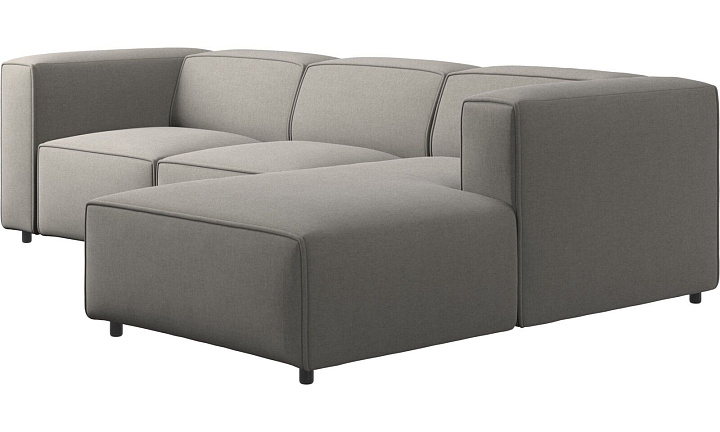 Диван Carmo с модулем для отдыха - Frisco 2063 Ткань с покрытием aquaclean светло-серого цвета  -  Под заказ