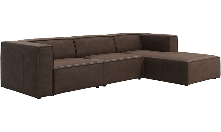 Диван с козеткой Carmo - York 5122 Кожа светло-коричневого цвета  -  Под заказ