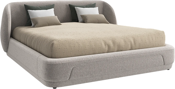 Кровать Bolzano - Lucca ткань бежевого цвета 3320 -  Под заказ