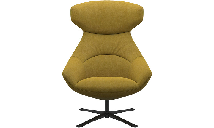 Кресло Porto с функцией вращения - Tomelilla fabric 3143 Mustard  -  Под заказ