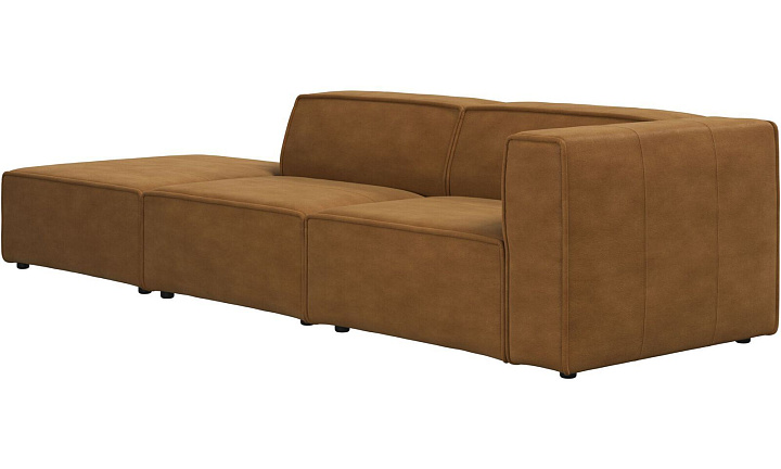 Диван Carmo с модулем для отдыха - York 5120 Kожа коньячного цвета  -  Под заказ