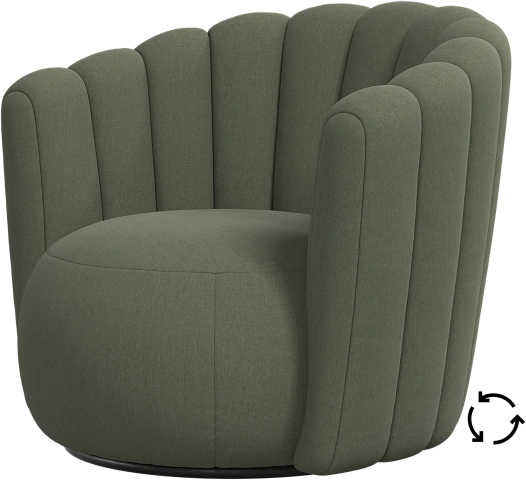 Кресло Sweet Art c поворотным основанием - Frisco 2277 Ткань лесного зелёного цвета -  Под заказ