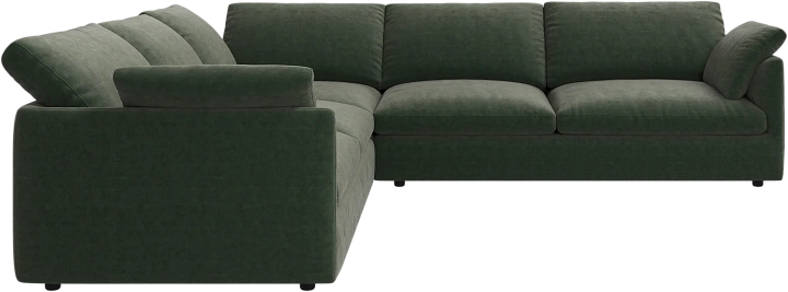Угловой диван Milano -  Ravello 3223 Ткань  пыльно-зеленого цвета  -  Под заказ