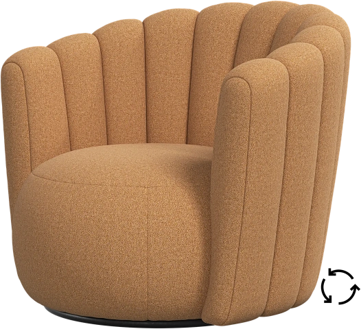 Кресло Sweet Art c поворотным основанием - Copenhagen Охра 3312 -  Под заказ