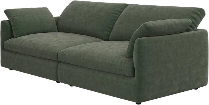 3-х местный диван Milano из двух модулей -  Ravello 3223 Ткань  пыльно-зеленого цвета  -  Под заказ