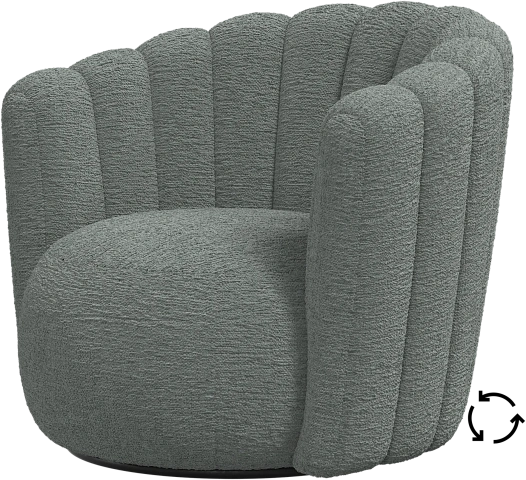 Кресло Sweet Art c поворотным основанием - Lucca ткань зеленого цвета 3322 -  Под заказ