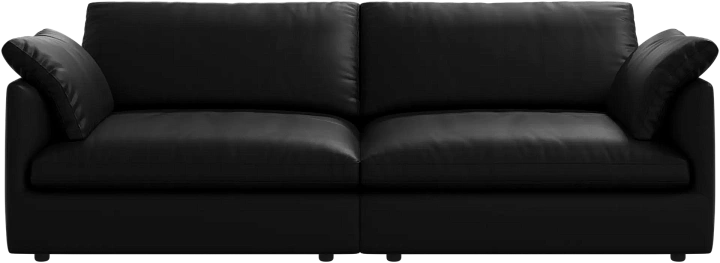 3-х местный диван Milano из двух модулей - Nordic Grain 5130 Кожа черного цвета -  Под заказ