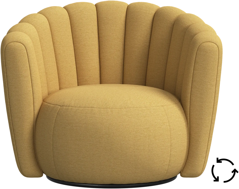 Кресло Sweet Art c поворотным основанием - Capri ткань горчичного цвета 3234 -  Под заказ - артикул 406015603234 - фото 5