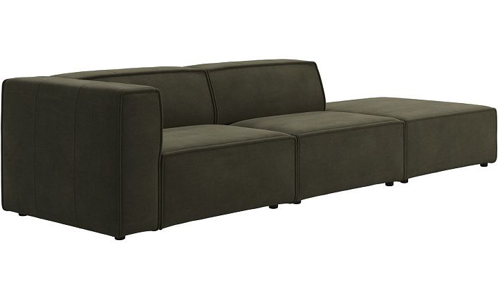 Диван Carmo с модулем для отдыха - York  5121 Kожа светло-зеленая -  Под заказ