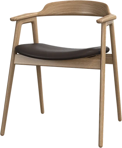 Обеденный стул Seoul - Nordic Vintage кожа 5152 темно-коричневого цвета -  Под заказ