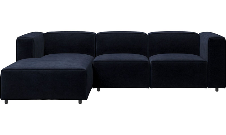 Диван Carmo с модулем для отдыха - Velvet 3031 Синяя ткань  -  Под заказ