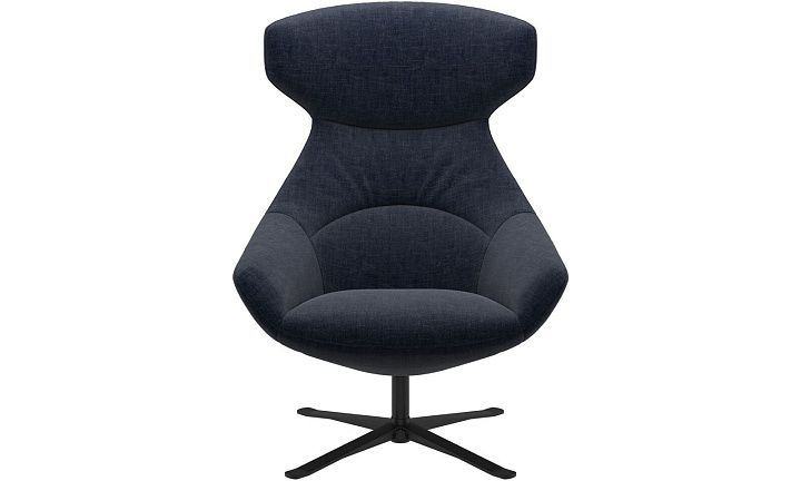 Кресло Porto с функцией вращения - Napoli 2257 Ткань  тёмно-синего цвета  -  Под заказ