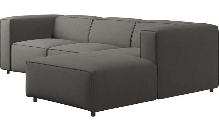 Диван Carmo с модулем для отдыха - Frisco 2067 Ткань цвета серого камня  -  Под заказ