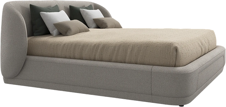 Кровать Bolzano - Rimini ткань бежевого цвета 3087 -  Под заказ