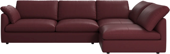 Угловой диван Milano - Nordic Vintage кожа 5145 бордового цвета -  Под заказ