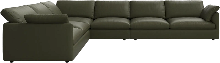 Угловой диван Milano - Nordic Grain 5133 Кожа светло-зеленого цвета -  Под заказ