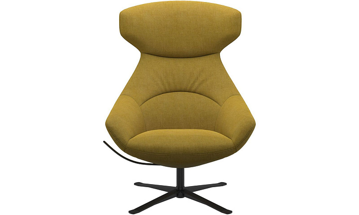 Кресло Porto с функцией вращения - Tomelilla fabric 3143 Mustard  -  Под заказ