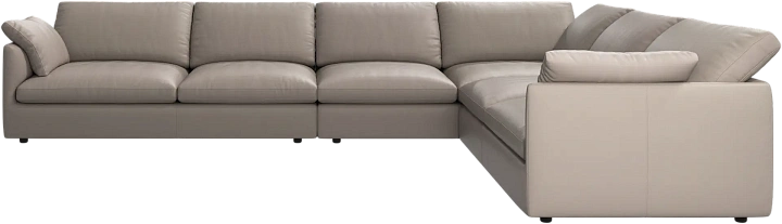 Угловой диван Milano - Nordic Grain кожа серо-бежевого цвета 5135 -  Под заказ