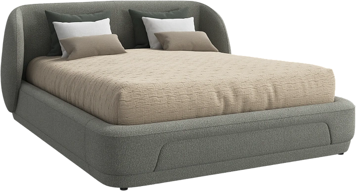 Кровать Bolzano - Rimini ткань зеленого цвета 3086 -  Под заказ