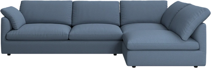 Угловой диван Milano - Capri ткань голубого цвета 3233 -  Под заказ