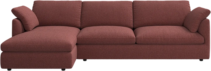 Угловой диван Milano - Rimini ткань кирпично-красного цвета 3088 -  Под заказ