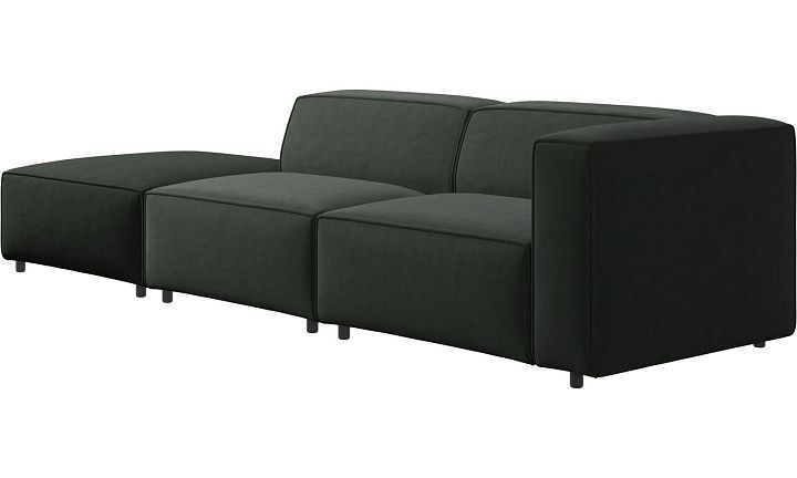 Диван Carmo с модулем для отдыха -  Frisco 2058 Темно-зеленая ткань -  Под заказ