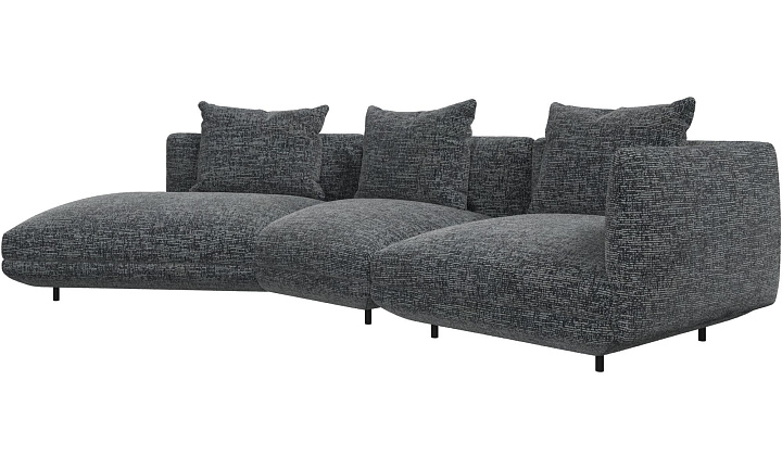 3-местный диван c козеткой Salamanca - Tuscany серого цвета 3203 -  Под заказ