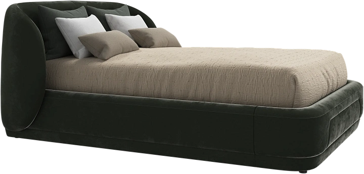 Кровать Bolzano - Bologna ткань темно-зеленого цвета 3256 -  Под заказ