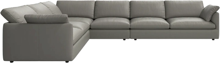 Угловой диван Milano - Nordic Grain 5132 Кожа серо-коричневого цвета -  Под заказ