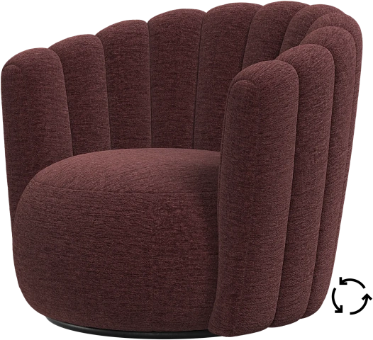 Кресло Sweet Art c поворотным основанием - Lucca ткань красного цвета 3323 -  Под заказ