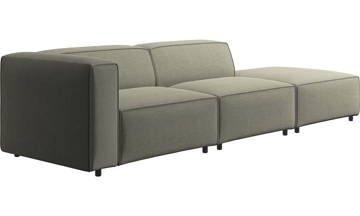 Диван Carmo с модулем для отдыха - Lazio 3092 Светло-зеленая ткань  -  Под заказ
