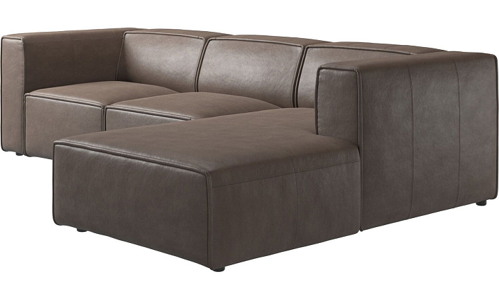 Диван Carmo с модулем для отдыха - York 5122 Кожа светло-коричневого цвета  -  Под заказ