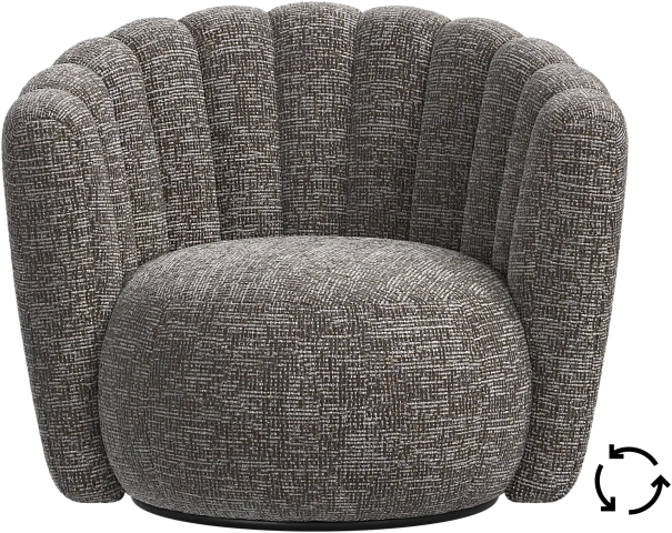 Кресло Sweet Art c поворотным основанием - Tuscany коричневого цвета 3202 -  Под заказ