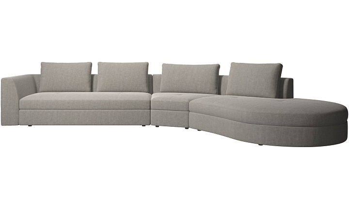 Диван Bergamo - Napoli 2250 Ткань серебристо-серая  -  Под заказ