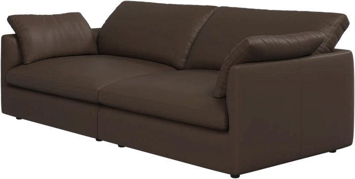 3-х местный диван Milano из двух модулей - Nordic Grain 5131 Кожа цвета камня -  Под заказ