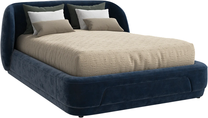 Кровать Bolzano -  Ravello 3225 Ткань  темно-синего цвета -  Под заказ