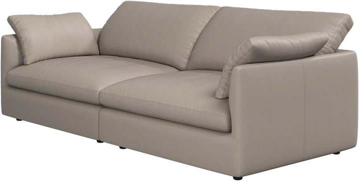 3-х местный диван Milano из двух модулей - Nordic Grain кожа серо-бежевого цвета 5135 -  Под заказ