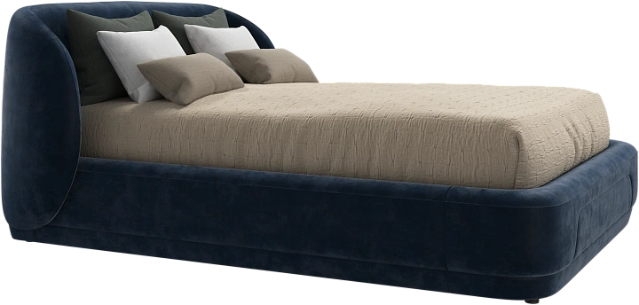 Кровать Bolzano -  Ravello 3225 Ткань  темно-синего цвета -  Под заказ